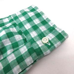 RALPH LAUREN SLIM FIT ギンガムチェックボタンダウンシャツ M グリーン
