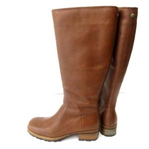 ブルームロングブーツ トラックソール レザー ボア 23cm ブラウン