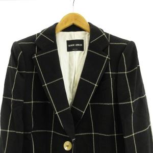 GIORGIO ARMANI ウインドウペンテーラードジャケット ブラック