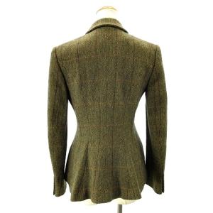 RALPH LAUREN テーラードジャケット ツイード 1B 4 グリーン