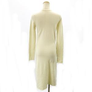 lucien pellat finet カシミヤ100% ニットワンピース ラインストーン サングラスモチーフ Vネック 長袖 アイボリー S