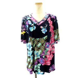 FASHION カットソー 半袖 花柄 40 マルチカラー