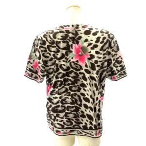 LEONARD FASHION Tシャツ 半袖 レオパード 花柄 ブラウン L