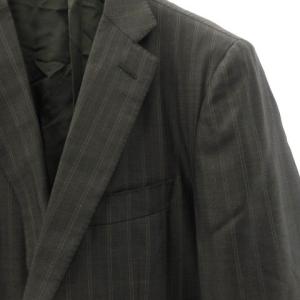 ISAIA スーツ セットアップ ジャケット パンツ ストライプ 48 黒