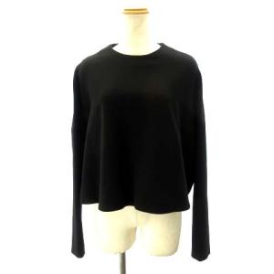 スポンジダブルクロスプルオーバー ボックスシルエット 38 ブラック