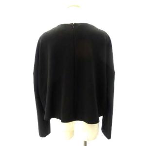 ENFOLD スポンジダブルクロスプルオーバー ボックスシルエット 38 ブラック