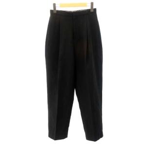 ジョーゼットルーズタックパンツ スラックス ウール ブラック 38