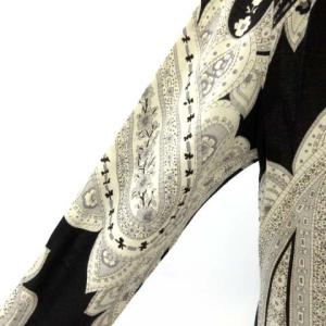 LEONARD FASHION カットソー 花柄 シルク混 L グレー