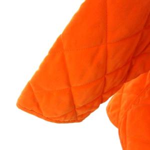 ETRO ヴィンテージ キルティングジャケット ノーカラー ゴールドボタン 裏地ペイズリー柄 M オレンジ