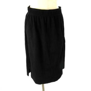 近年モデル サイドスリットプリーツスカート ブラック