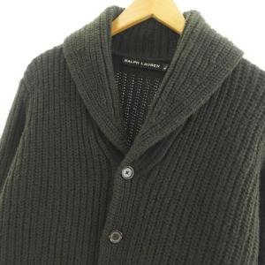 RALPH LAUREN ブラックレーベル カシミヤ混 カーディガン ショールカラー ダークグリーン XS