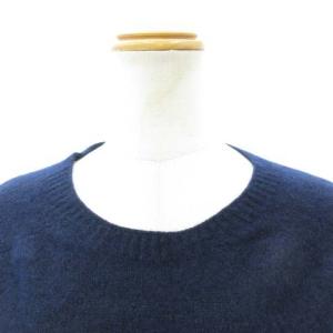 MARGARET HOWELL 19AW 美品 カシミヤ混 ウールニット セーター 長袖 L ネイビー