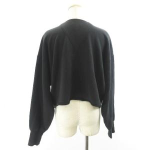 HYKE スウェット ショート丈 カットオフ ドロップショルダー ブラック 1