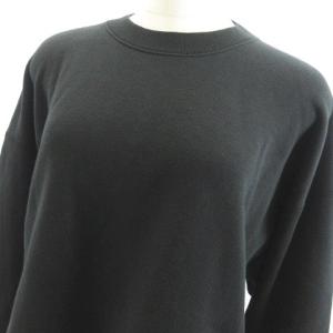 HYKE スウェット ショート丈 カットオフ ドロップショルダー ブラック 1