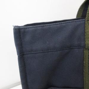 HERMES フールトゥMM トートバッグ ハンドバッグ キャンバス ネイビー カーキ
