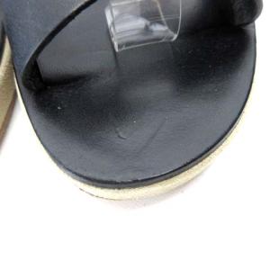 A.P.C. レザーサンダル コルクヒール ウェッジ レザー ブラック 39