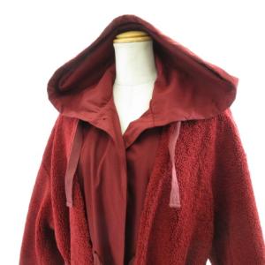 CLANE ミリタリーレイヤーボアコート ロング ドローストリング 15101-0081 ワインレッド 1