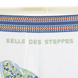 HERMES 21SS SELLE DES STEPPES カレ90 シルク スカーフ ブルー