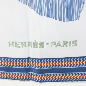 HERMES 21SS SELLE DES STEPPES カレ90 シルク スカーフ ブルー