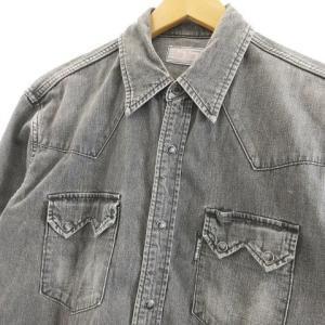 BLUE BLUE JAPAN デニム ウエスタンシャツ 長袖 スナップボタン 裏ポケット グレー 3
