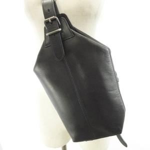 HERGOPOCH ボディバッグ ショルダー レザー クロスボディ ダークネイビー