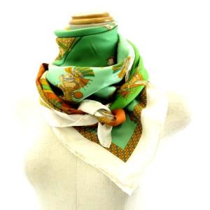 カレ90 スカーフ HARNAIS FRANCAIS フランス初代帝国のハーネス 緑
