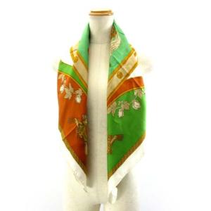 HERMES カレ90 スカーフ HARNAIS FRANCAIS フランス初代帝国のハーネス 緑
