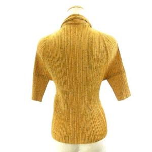 PLEATS PLEASE ISSEY MIYAKE イッセイミヤケ PP92-JK042ブラウス 半袖 プリーツ 総柄 4 イエロー グレー
