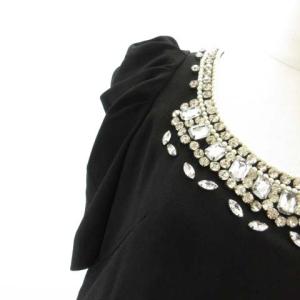 GRACE CONTINENTAL ビジューワンピース ドレス パフスリーブ ブラック 38 M IBO22