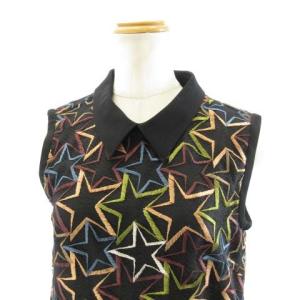 20AW マルチスターチュールノースリーブ ブラウス 総刺繍 ブラック 36