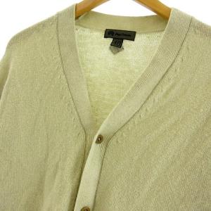 Nigel Cabourn ウォッシャブル ウール カーディガン ワンポイント ロゴ刺繍 イエロー系 48 約M IBO22