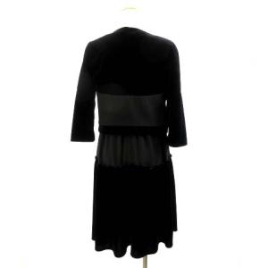René ベロアセットアップ ティアードワンピース ジャケット リボン フォーマル パーティ ブラック