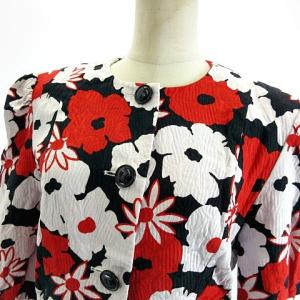 CELINE ヴィンテージ セットアップ ノーカラージャケット スカート マカダムボタン 花柄 38