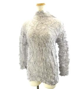 FETE ハイネックプリーツカットソー シワ加工 2 ライトグレー