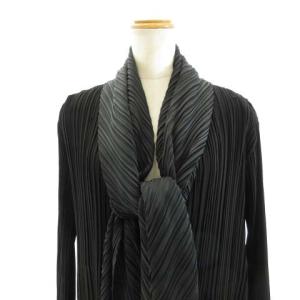 ISSEY MIYAKE プリーツカーディガン 変形 黒 2 IBO22