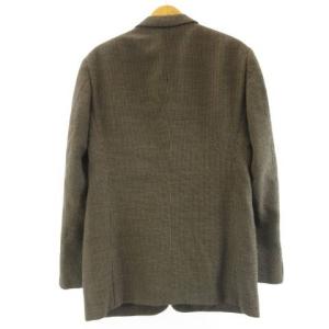 ARMANI COLLEZIONI ジャケット テーラード シングル 3B チェック 千鳥格子 ラナウール ブラウン 46 Mサイズ相当 IBO22