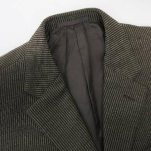 ARMANI COLLEZIONI ジャケット テーラード シングル 3B チェック 千鳥格子 ラナウール ブラウン 46 Mサイズ相当 IBO22
