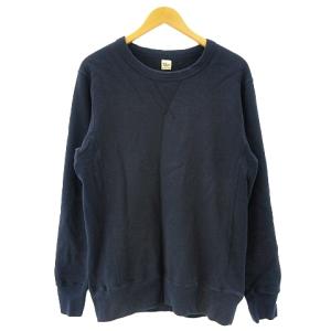 スウェット トレーナー 前V ガゼット コットン 裏パイル地 ネイビー L