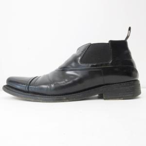 PRADA ブーツ ローファー ストレートチップ サイドゴア ヒール  レザー ブラック 7