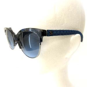 サングラス アイウェア ココマーク デニム マトラッセ生地 5342-A サーモント型 ブルー