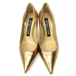 Sergio Rossi ポインテッドトゥパンプス ハイヒール メタリック ピンク 37.5 イタリア製