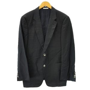 ARMANI COLLEZIONI ISETAN MENS スーツ セットアップ ストライプ ウール テーラードジャケット ネイビー