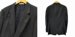 ARMANI COLLEZIONI ISETAN MENS スーツ セットアップ ストライプ ウール テーラードジャケット ネイビー