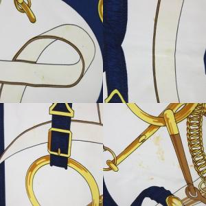 HERMES カレ90 Pellier スカーフ 総柄 ブルー