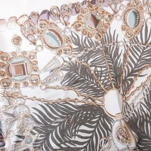 HERMES カレ90 TERRES PRECIEUSES 貴重な場所 スカーフ シルク ベージュ
