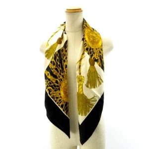 CELINE スカーフ ストール ショール シルク ゴールドチェーン ブラック