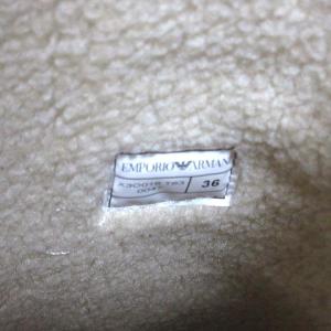 EMPORIO ARMANI ムートンロングブーツ ボア ロゴ ブラウン 36