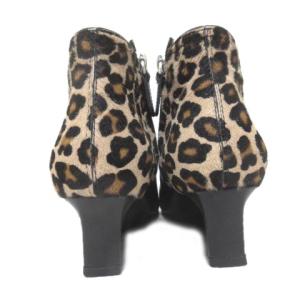 TOD'S レザーブーティー レオパード ヒョウ柄 ハラコ ジップ ブラック 34 