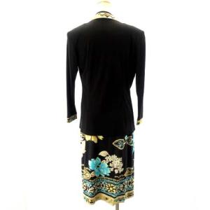 LEONARD FASHION セットアップ ジャケット スカート 花柄 M ブラック