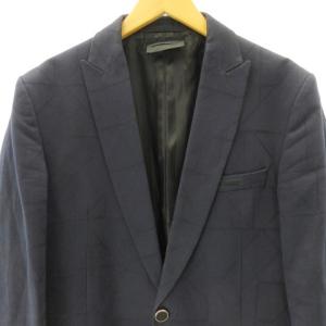 DIESEL BLACK GOLD JUPIPPI テーラードジャケット シングル 1B 総柄 コットン リネン混 ネイビー 52